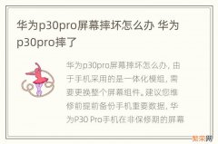 华为p30pro屏幕摔坏怎么办 华为p30pro摔了