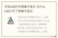 手机b站打开弹幕不显示 为什么b站打开了弹幕不显示