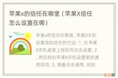 苹果X信任怎么设置在哪 苹果x的信任在哪里