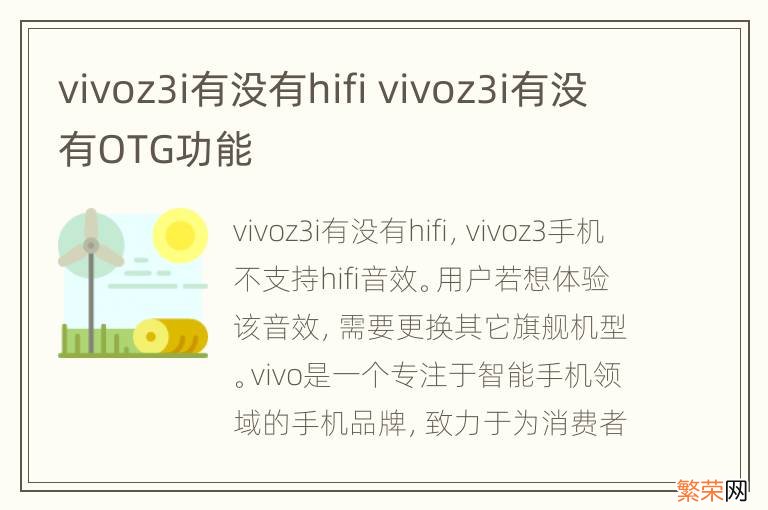 vivoz3i有没有hifi vivoz3i有没有OTG功能