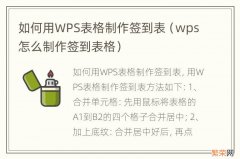 wps怎么制作签到表格 如何用WPS表格制作签到表