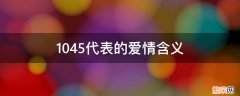 1045爱情暗示什么意思 1045代表的爱情含义