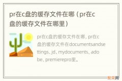 pr在c盘的缓存文件在哪里 pr在c盘的缓存文件在哪