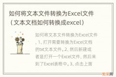 文本文档如何转换成excel 如何将文本文件转换为Excel文件