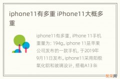 iphone11有多重 iPhone11大概多重
