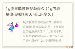 1g的流量微信视频聊天可以用多久 1g流量能微信视频多久