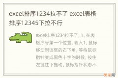 excel排序1234拉不了 excel表格排序12345下拉不行