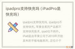 iPadPro是快充吗 ipadpro支持快充吗