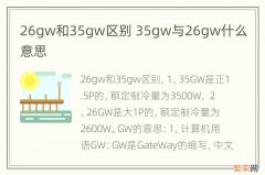 26gw和35gw区别 35gw与26gw什么意思