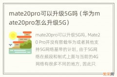 华为mate20pro怎么升级5G mate20pro可以升级5G吗