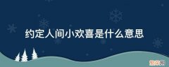 小欢喜解释 约定人间小欢喜是什么意思