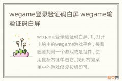 wegame登录验证码白屏 wegame输验证码白屏