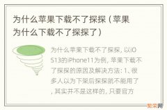 苹果为什么下载不了探探了 为什么苹果下载不了探探