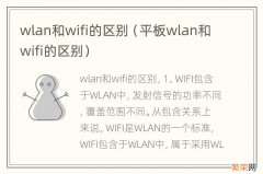 平板wlan和wifi的区别 wlan和wifi的区别