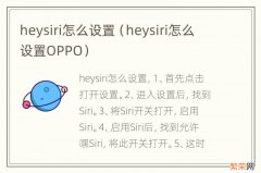 heysiri怎么设置OPPO heysiri怎么设置