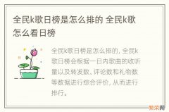 全民k歌日榜是怎么排的 全民k歌怎么看日榜