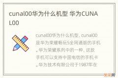 cunal00华为什么机型 华为CUNAL00