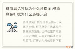 群消息免打扰为什么还提示 群消息免打扰为什么还提示音