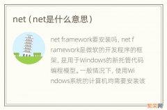 net是什么意思 net