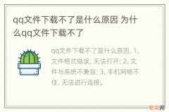 qq文件下载不了是什么原因 为什么qq文件下载不了