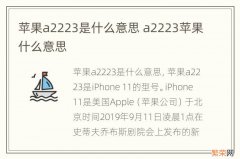 苹果a2223是什么意思 a2223苹果什么意思