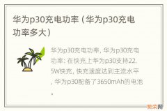 华为p30充电功率多大 华为p30充电功率