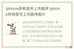 iphone所有型号上市顺序 iphone所有型号上市顺序图片