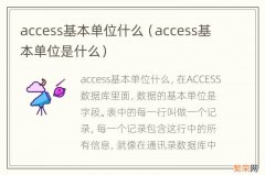 access基本单位是什么 access基本单位什么