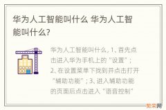 华为人工智能叫什么 华为人工智能叫什么?