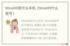 btvw09什么型号 btvw09是什么手机