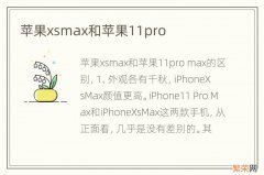 苹果xsmax和苹果11pro