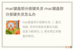 mac键盘部分按键失灵 mac键盘部分按键失灵怎么办