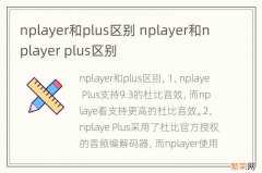 nplayer和plus区别 nplayer和nplayer plus区别