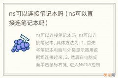 ns可以直接连笔记本吗 ns可以连接笔记本吗