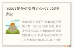 nxb63是多少安的 nxb-63 c63多少安