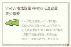 vivoy3电池容量 vivoy3电池容量多少毫安