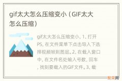 GIF太大怎么压缩 gif太大怎么压缩变小