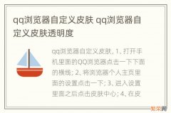 qq浏览器自定义皮肤 qq浏览器自定义皮肤透明度