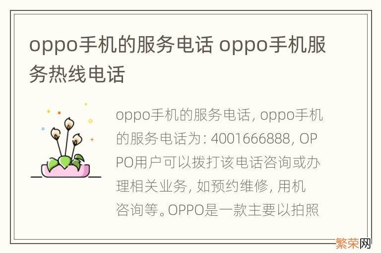 oppo手机的服务电话 oppo手机服务热线电话