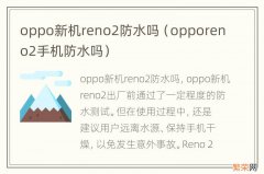 opporeno2手机防水吗 oppo新机reno2防水吗