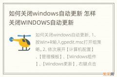 如何关闭windows自动更新 怎样关闭WINDOWS自动更新