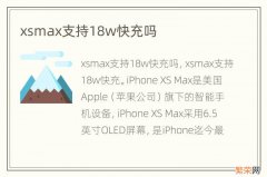 xsmax支持18w快充吗