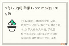 x有128g吗 苹果12pro max有128g吗