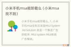 小米msa找不到 小米手机msa能卸载么