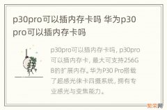 p30pro可以插内存卡吗 华为p30pro可以插内存卡吗