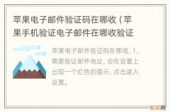 苹果手机验证电子邮件在哪收验证码 苹果电子邮件验证码在哪收