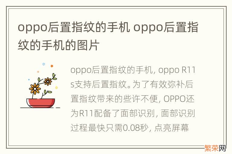 oppo后置指纹的手机 oppo后置指纹的手机的图片