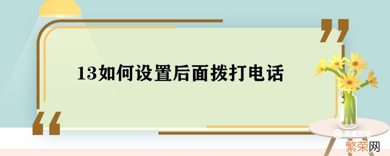 13如何设置后面拨打电话 苹果11双卡如何切换号码打电话