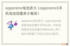 opporeno5手机电池容量多少毫安 opporeno电池多大