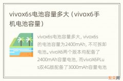 vivox6手机电池容量 vivox6s电池容量多大